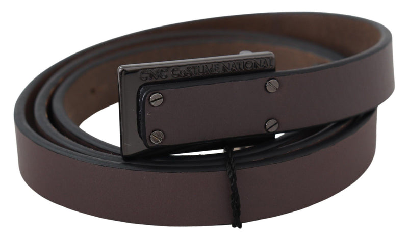 Costume National Elegant Dark Brown Leather Women's Belt