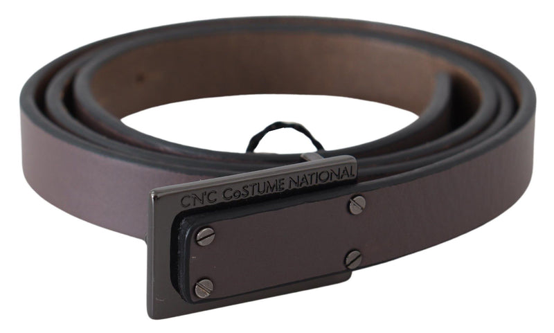 Costume National Elegant Dark Brown Leather Women's Belt