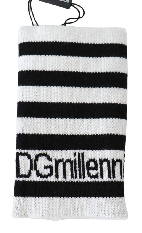 Dolce & Gabbana Elegant Black & White Wool Blend Wrist Men's Wrap