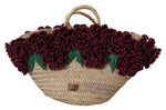 Dolce & Gabbana Chic Floral Straw Tote Women's Elegance