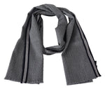 Missoni Elegant Gray Wool Scarf with Signature Men's Stripes