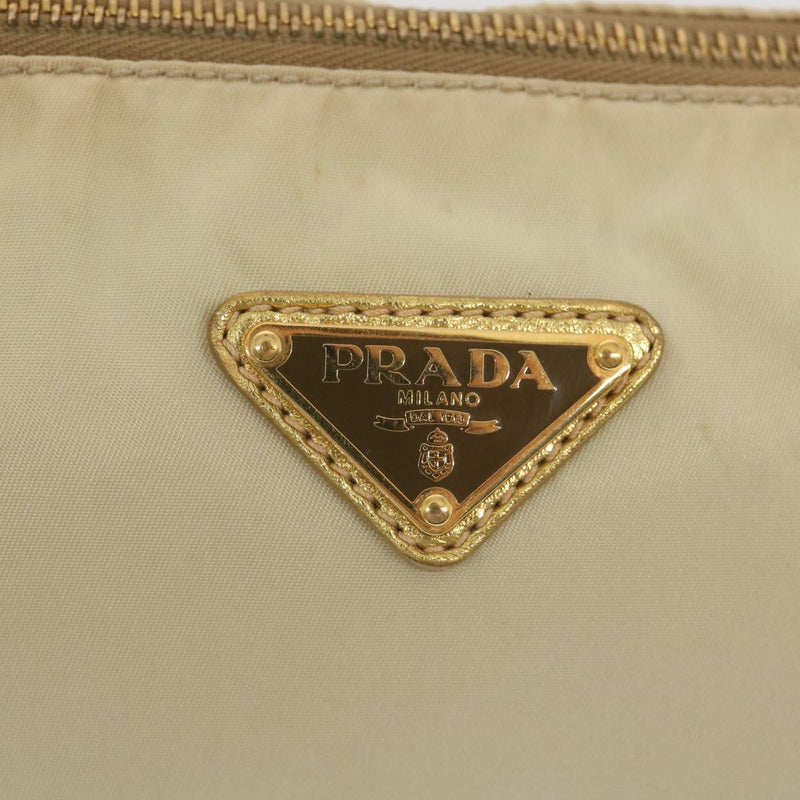 Prada Jacquard Beige Synthetic Handbag (Pre-Owned)