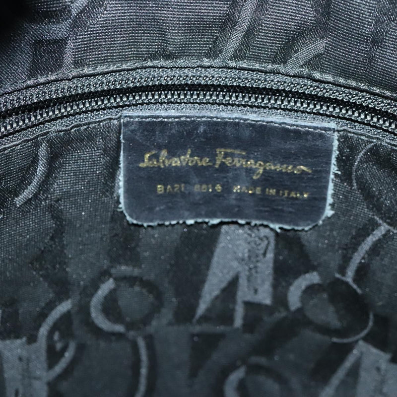 Salvatore Ferragamo Black Canvas Shoulder Bag (Pre-Owned)