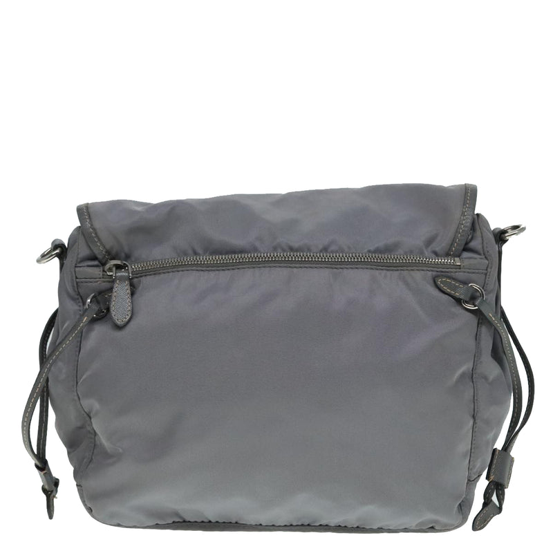 Prada Re-Nylon Grey Synthetic Shoulder Bag (Pre-Owned)