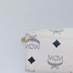 MCM Visetos White Leather Clutch Bag (Pre-Owned)