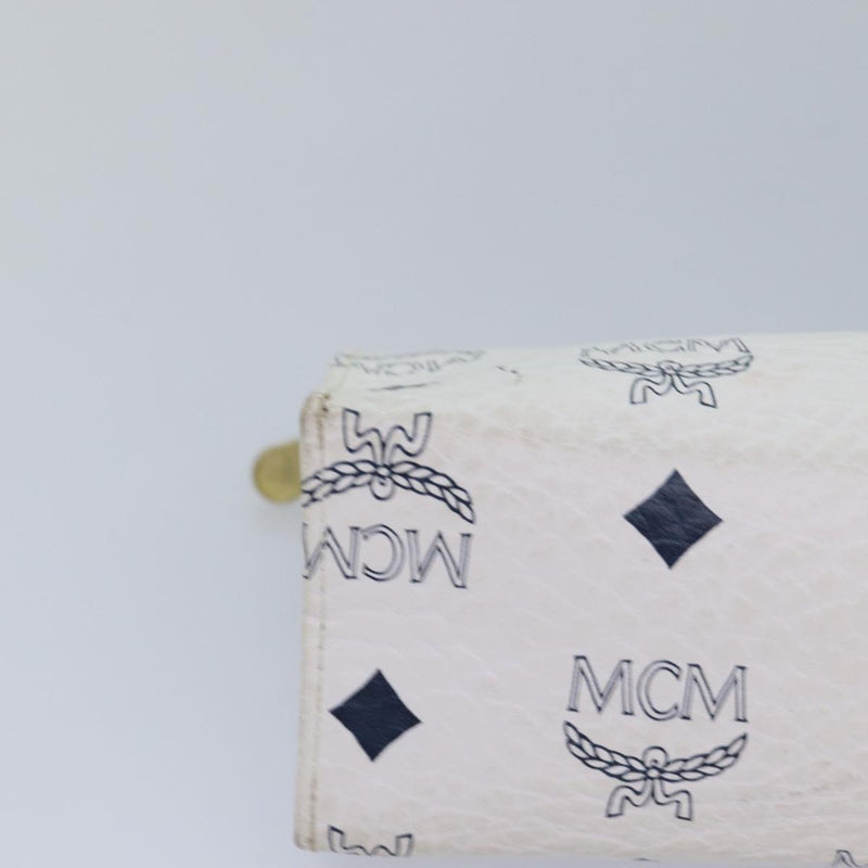 MCM Visetos White Leather Clutch Bag (Pre-Owned)