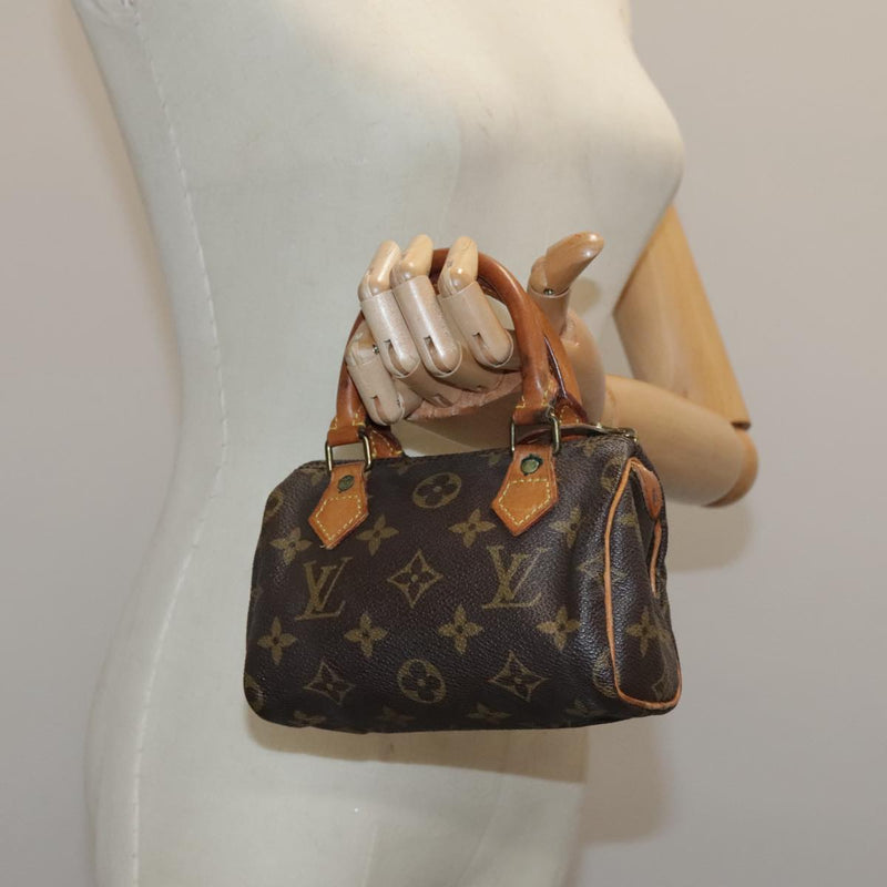 Louis Vuitton Mini Speedy Brown Canvas Handbag (Pre-Owned)