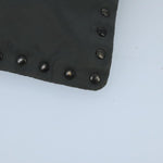 Valentino Garavani Rockstud Grey Leather Clutch Bag (Pre-Owned)