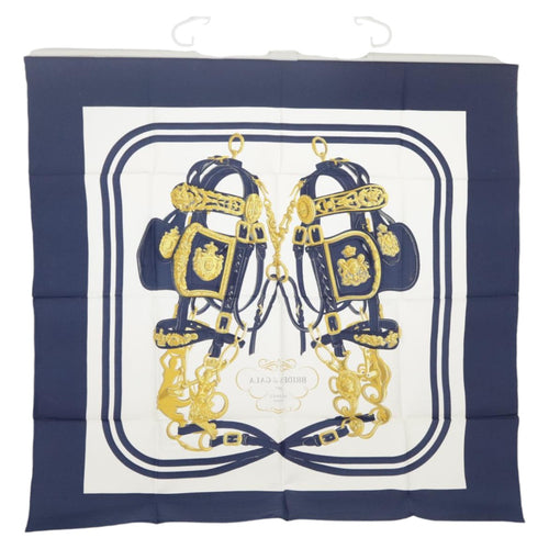 Hermès Carré 90 Blue Silk Scarf  (Pre-Owned)