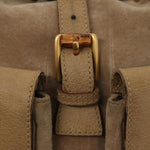 Gucci Bamboo Beige Suede Backpack Bag (Pre-Owned)