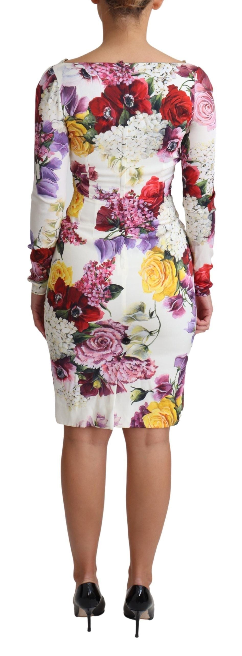 Dolce & Gabbana Elegant Floral Sheath Silk Women's Dress