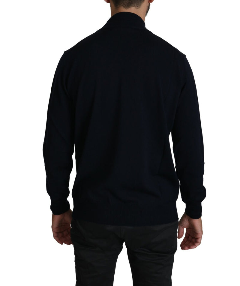 MILA SCHÖN Elegant Dark Blue Pullover Men's Sweater