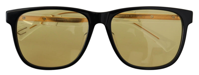 Diesel Chic Black Acetate Sunglasses with Yellow Women's Lenses