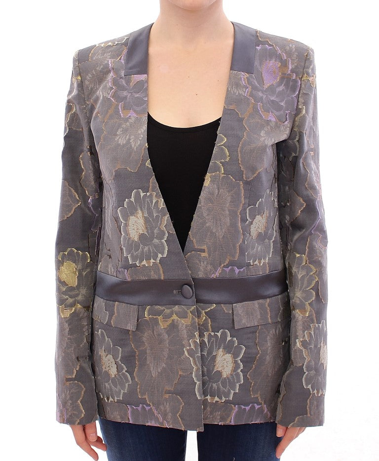 Roberto Fragata Chic Silk Floral One-Button Women's Blazer