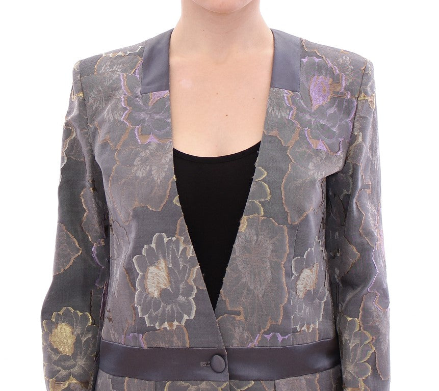 Roberto Fragata Chic Silk Floral One-Button Women's Blazer