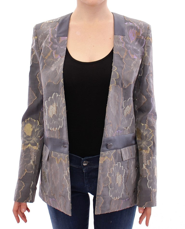 Roberto Fragata Chic Silk Floral One-Button Women's Blazer