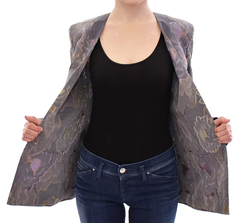 Roberto Fragata Chic Silk Floral One-Button Women's Blazer