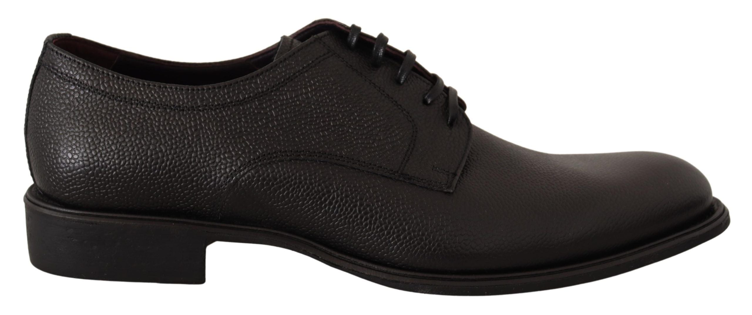 Dolce & Gabbana Elegant Black Leather Derby Dress Men's Shoes