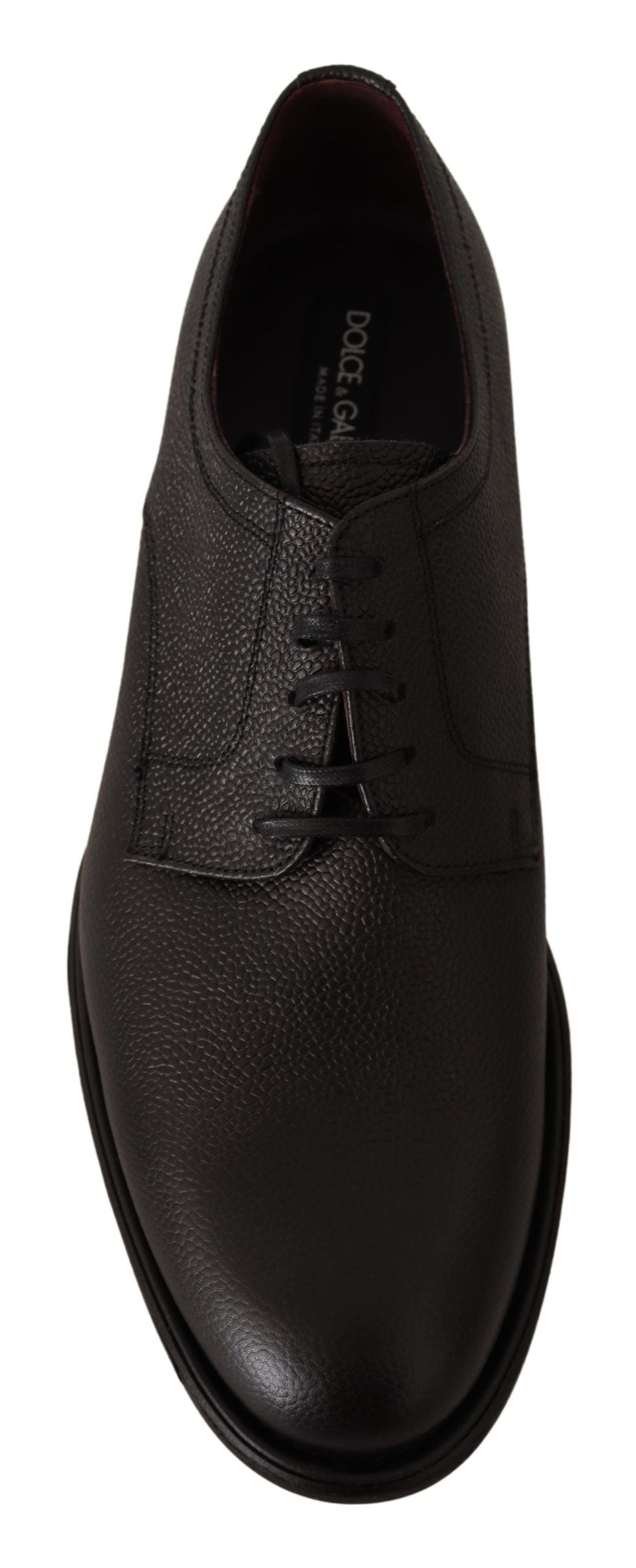 Dolce & Gabbana Elegant Black Leather Derby Dress Men's Shoes