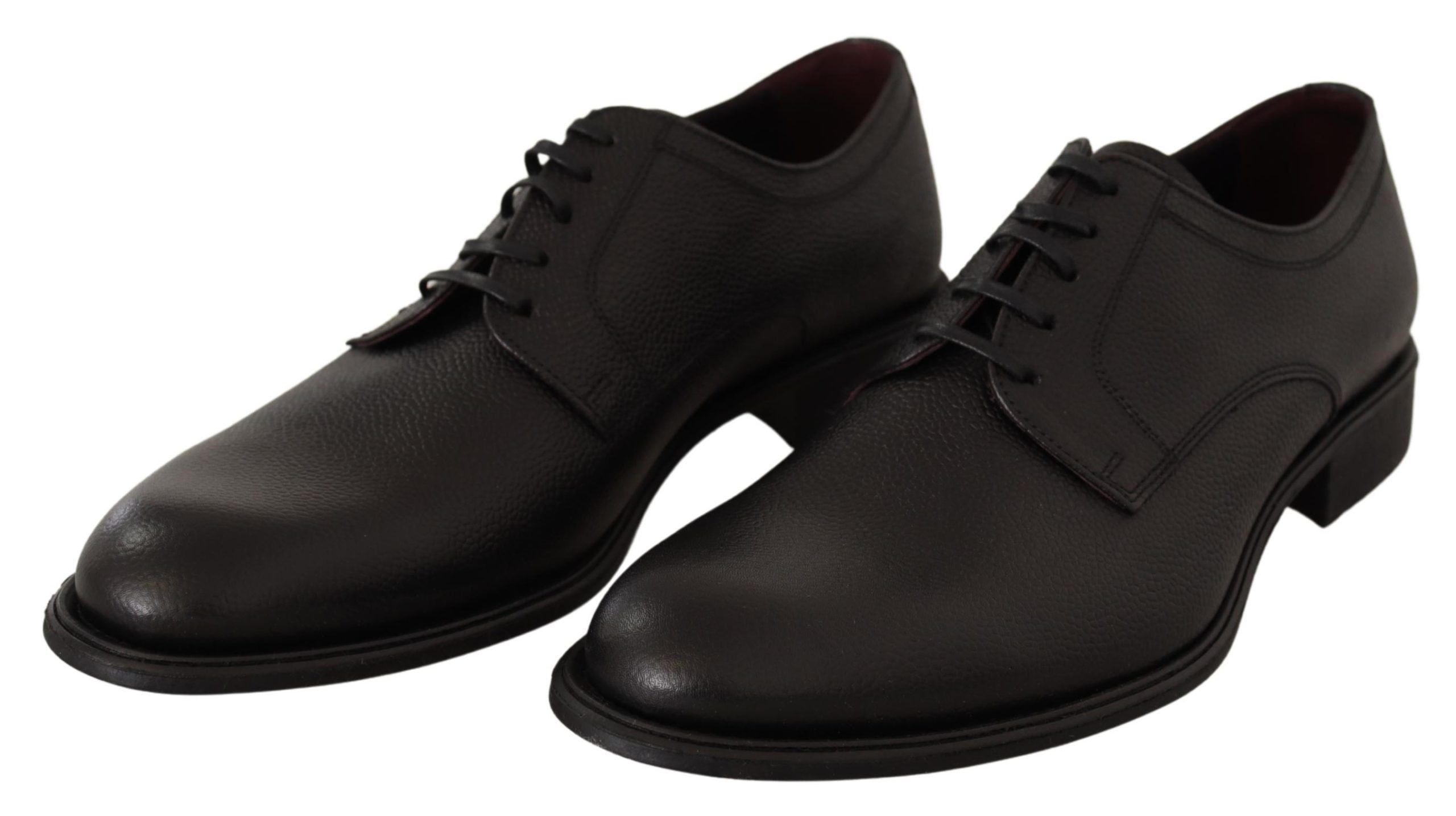 Dolce & Gabbana Elegant Black Leather Derby Dress Men's Shoes