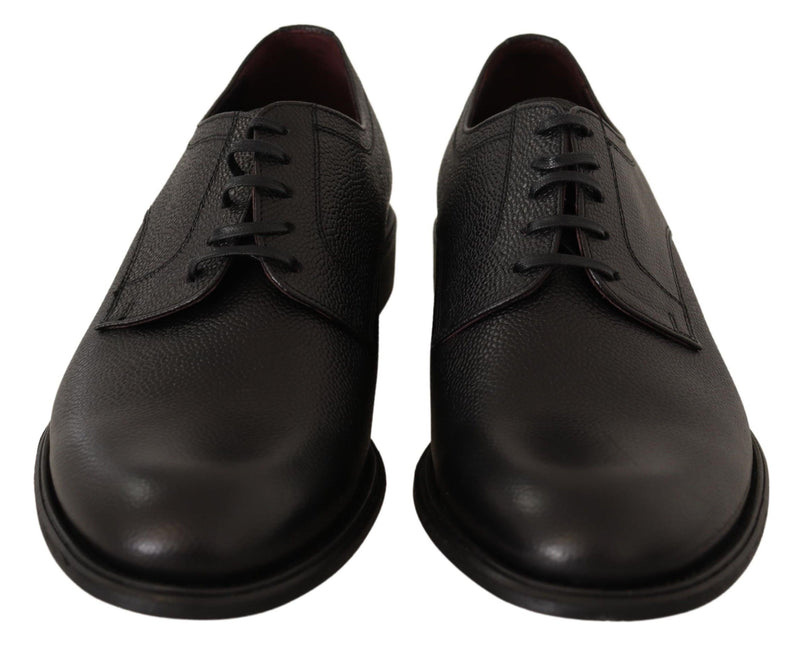 Dolce & Gabbana Elegant Black Leather Derby Dress Men's Shoes