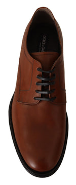 Dolce & Gabbana Elegant Brown Derby Formal Men's Shoes