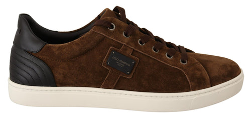 Dolce & Gabbana Elegant Leather Casual Sneakers in Men's Brown