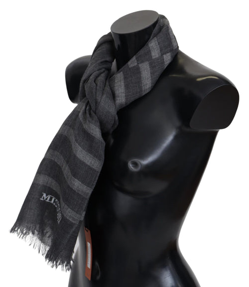 Missoni Elegant Unisex Wool Scarf with Logo Men's Embroidery