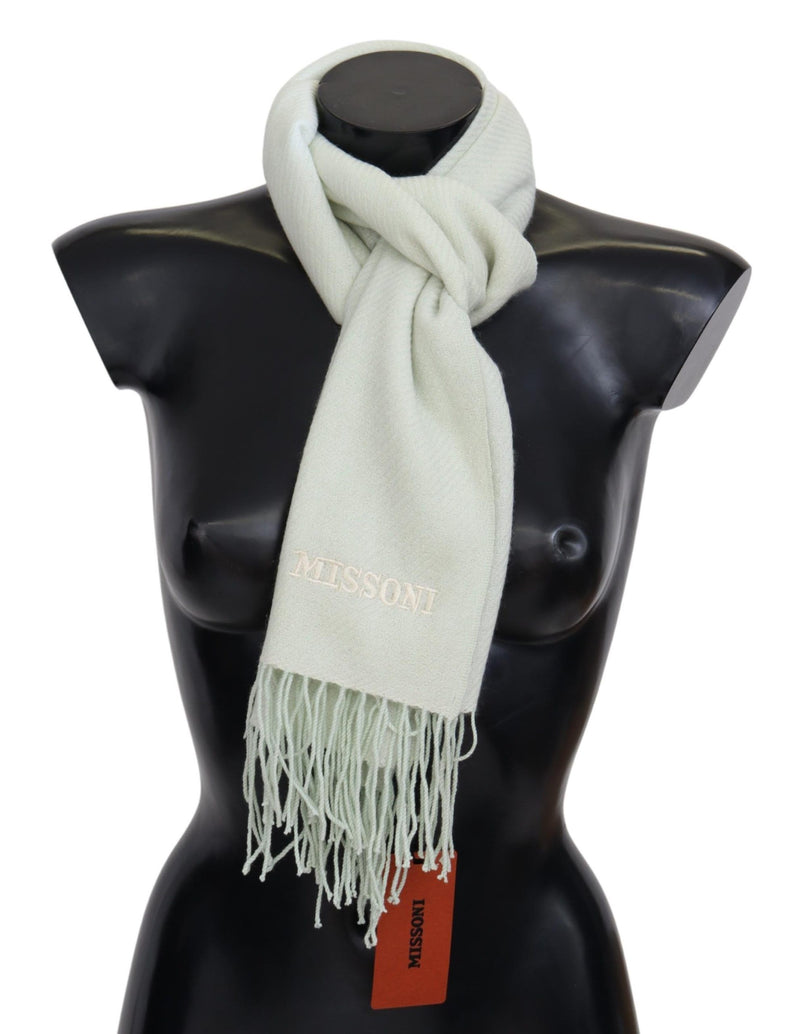 Missoni Elegant White Cashmere Men's Scarf