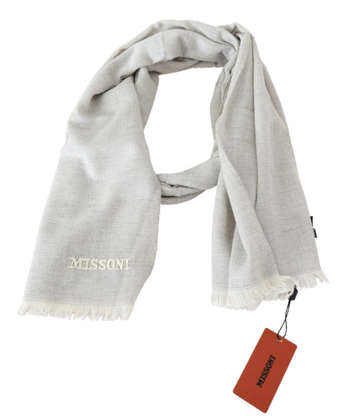 Missoni Elegant Wool Scarf with Signature Men's Embroidery