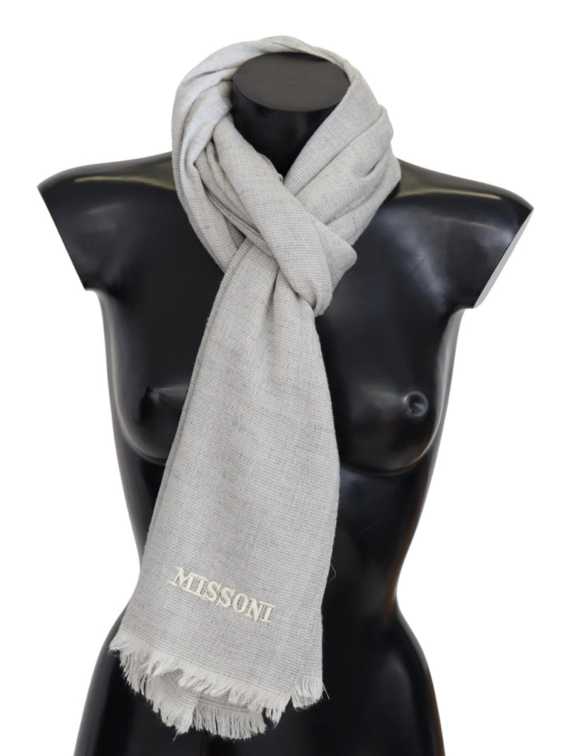 Missoni Elegant Wool Scarf with Signature Men's Embroidery