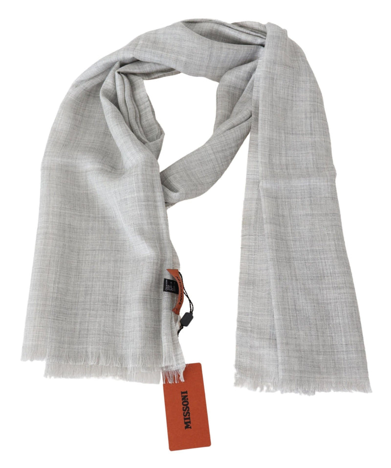 Missoni Elegant Beige Wool Silk Unisex Men's Scarf