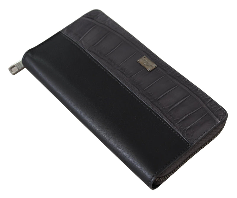 Dolce & Gabbana Elegant Textured Leather Zip-Around Men's Wallet