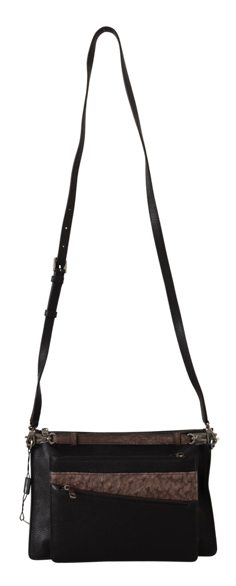 Dolce & Gabbana Elegant Black Leather Sling Shoulder Men's Bag