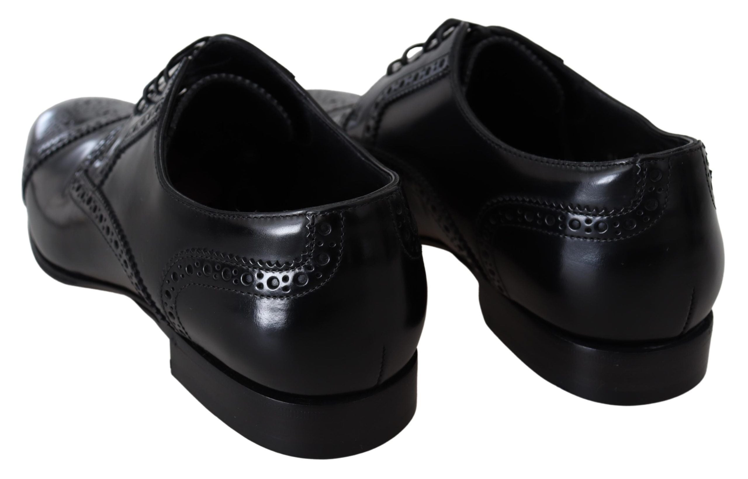 Dolce & Gabbana Elegant Black Leather Formal Derby Men's Shoes