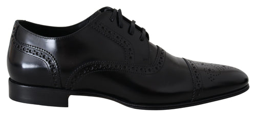 Dolce & Gabbana Elegant Black Leather Formal Derby Men's Shoes