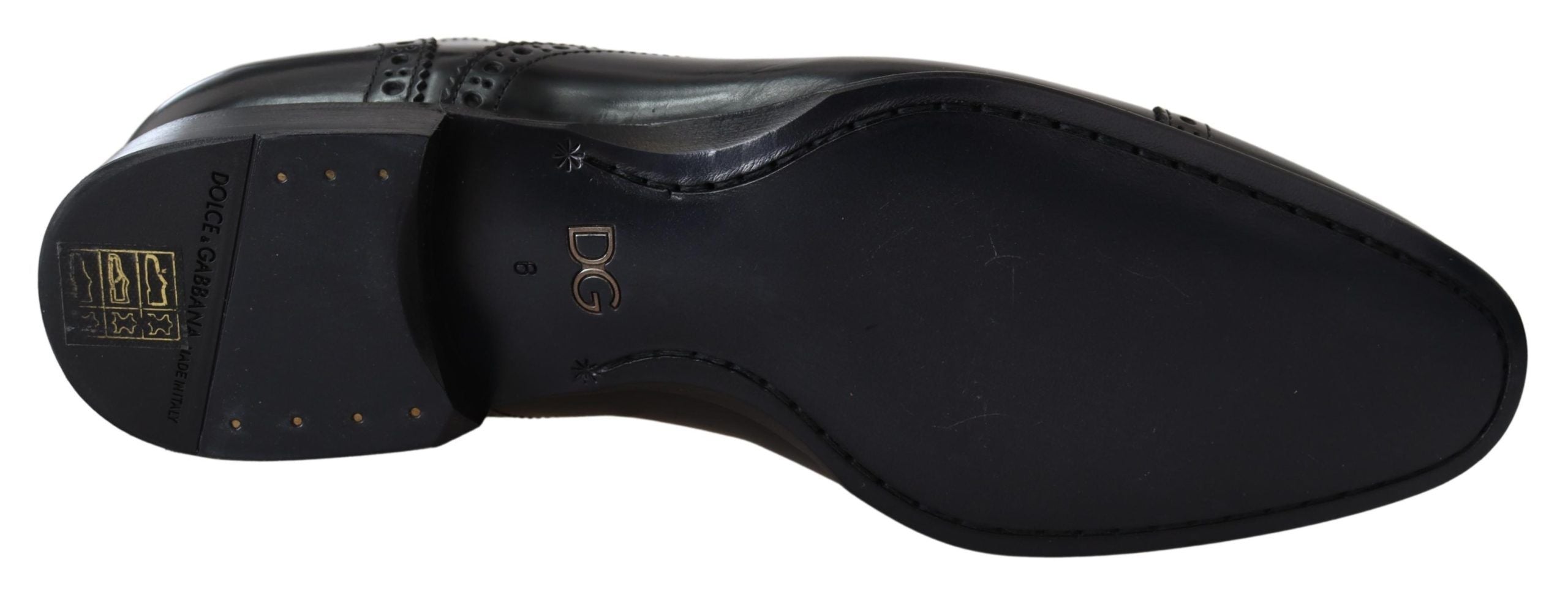 Dolce & Gabbana Elegant Black Leather Formal Derby Men's Shoes