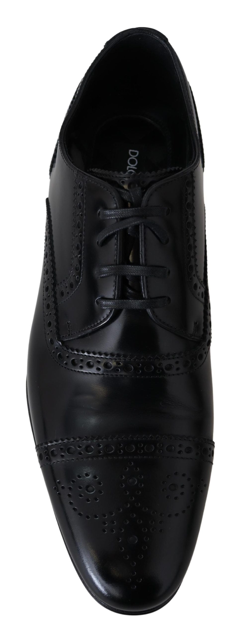 Dolce & Gabbana Elegant Black Leather Formal Derby Men's Shoes