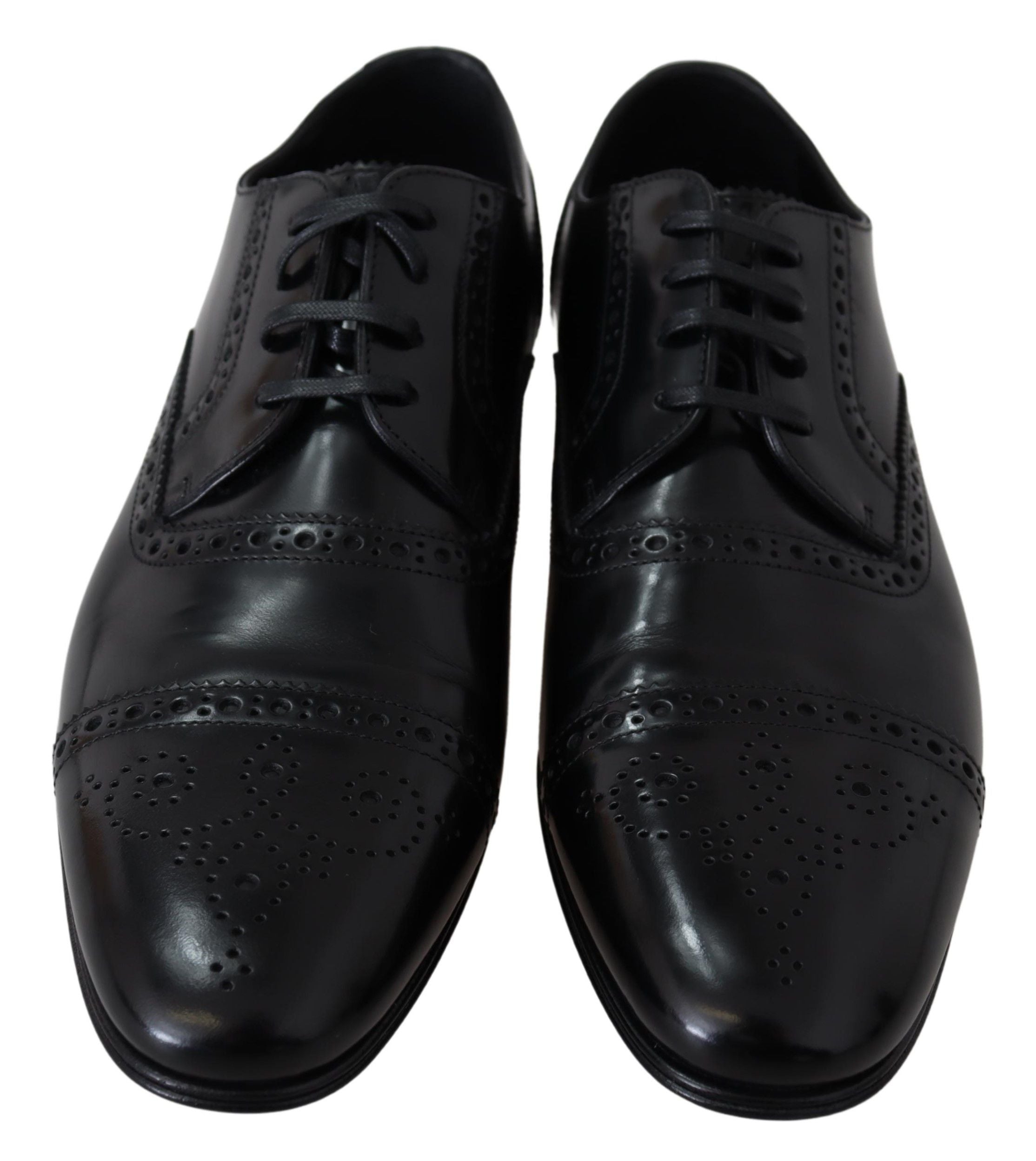 Dolce & Gabbana Elegant Black Leather Formal Derby Men's Shoes