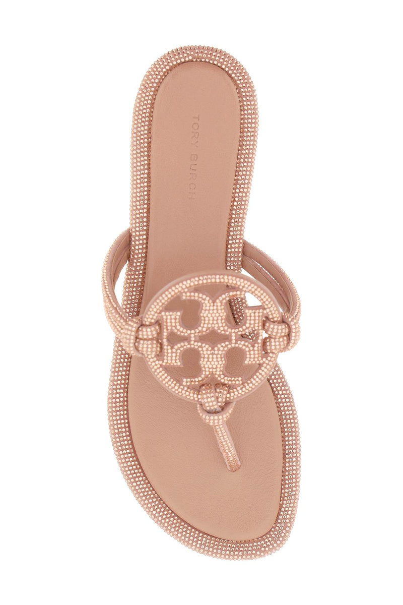 Tory Burch Women's Pavé Leather Thong Sandals