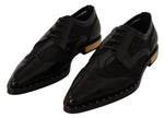 Dolce & Gabbana Elegant Gold-Trimmed Black Oxford Women's Lace-Ups