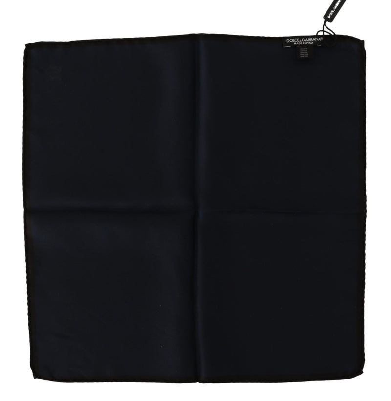 Dolce & Gabbana Elegant Silk Black Pocket Square Men's Handkerchief