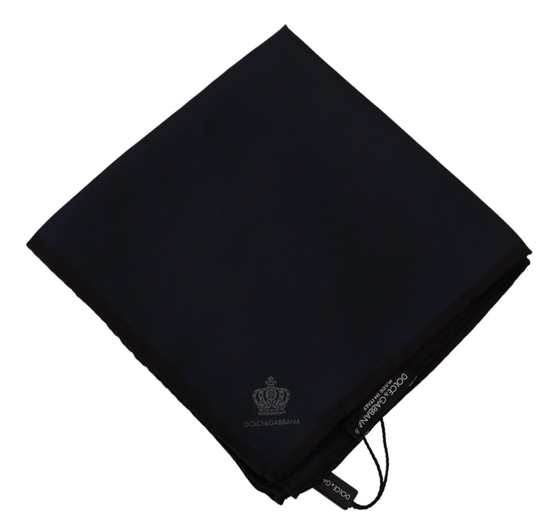 Dolce & Gabbana Elegant Silk Black Pocket Square Men's Handkerchief