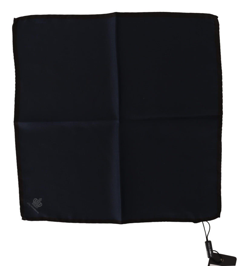 Dolce & Gabbana Elegant Silk Black Pocket Square Men's Handkerchief