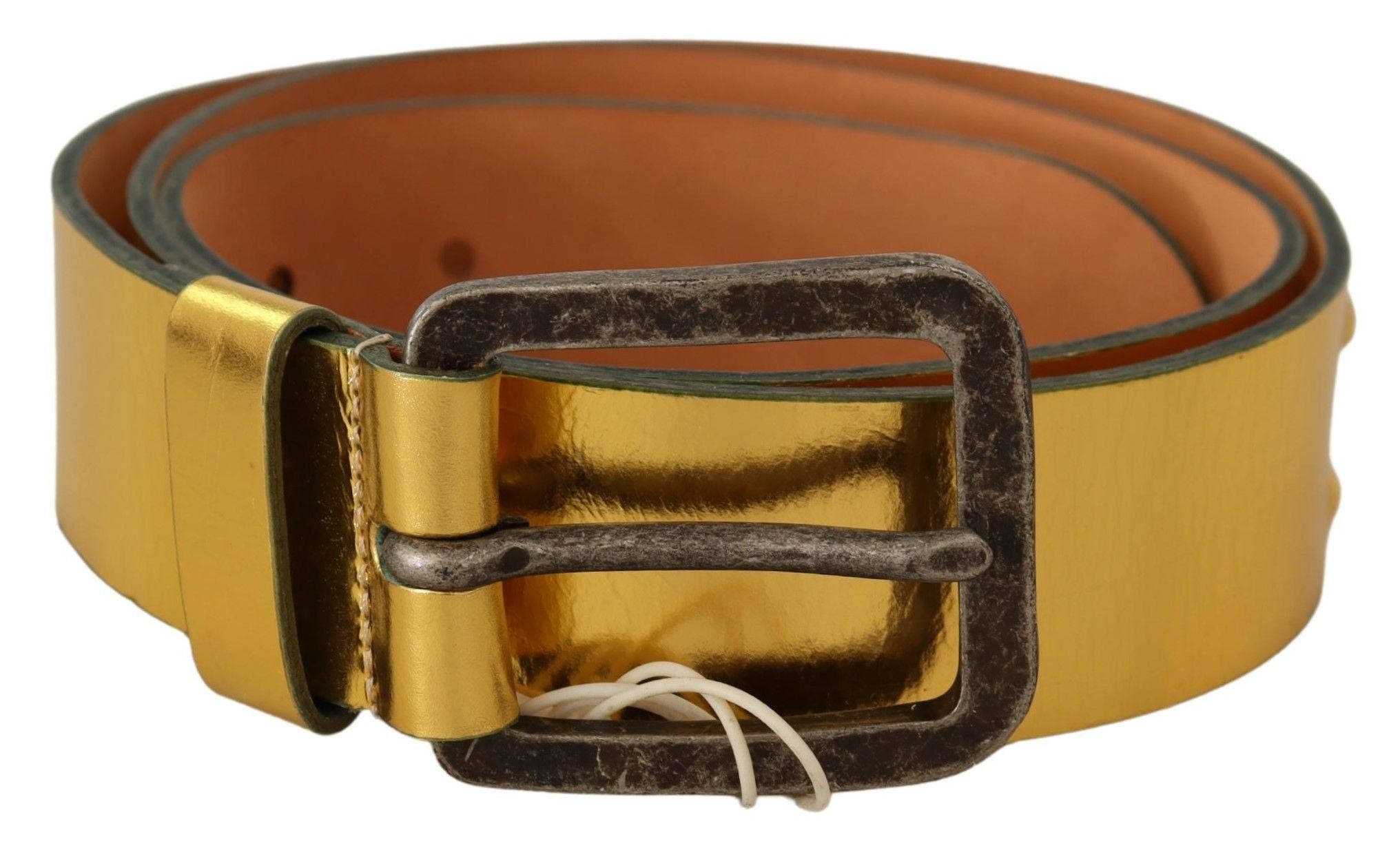 John Galliano Elegant Gold Genuine Leather Men's Men's Belt