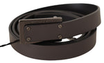 Costume National Elegant Leather Belt with Metal Men's Buckle