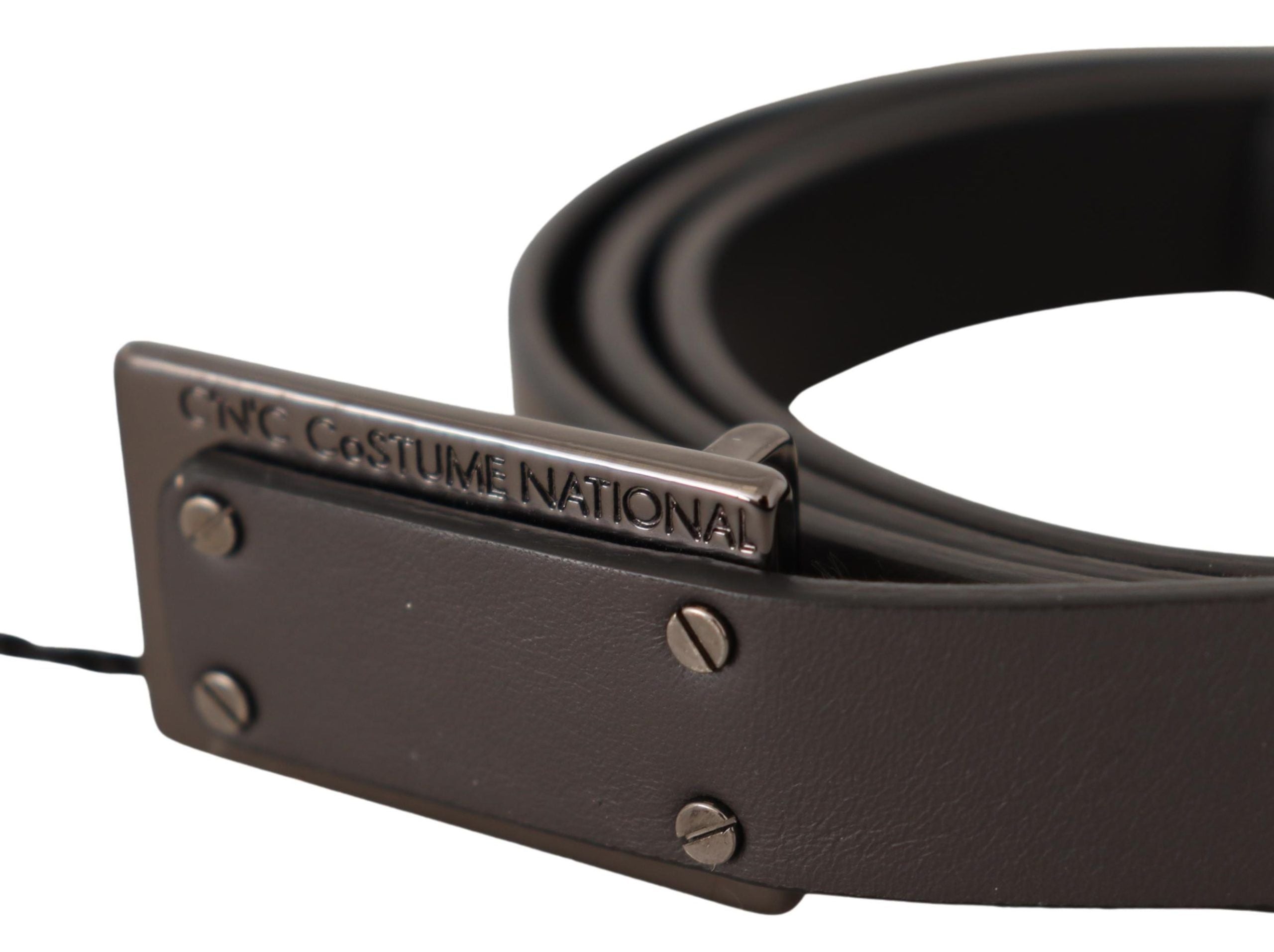 Costume National Elegant Leather Belt with Metal Men's Buckle