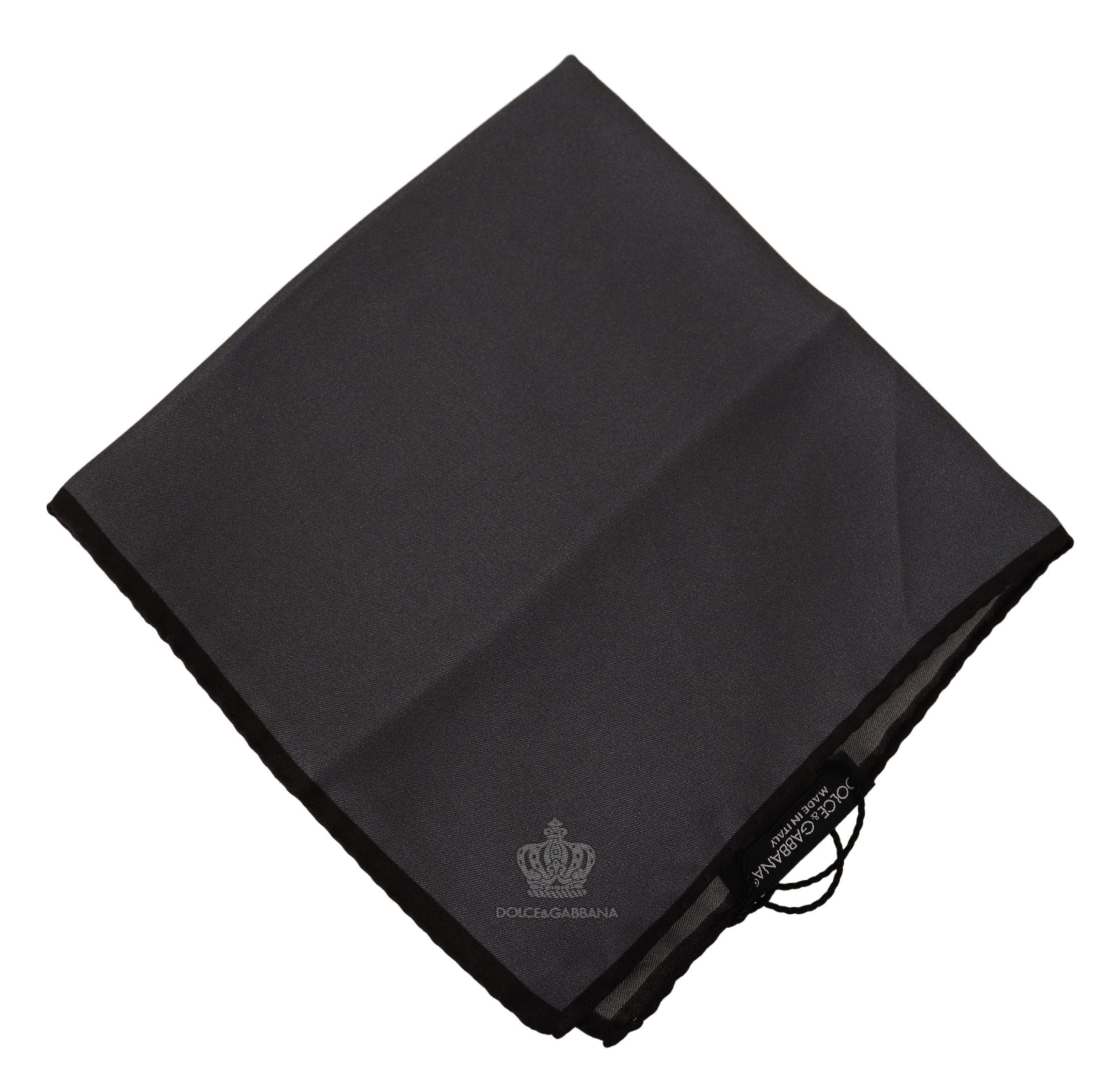 Dolce & Gabbana Elegant Silk Crown Print Men's Handkerchief