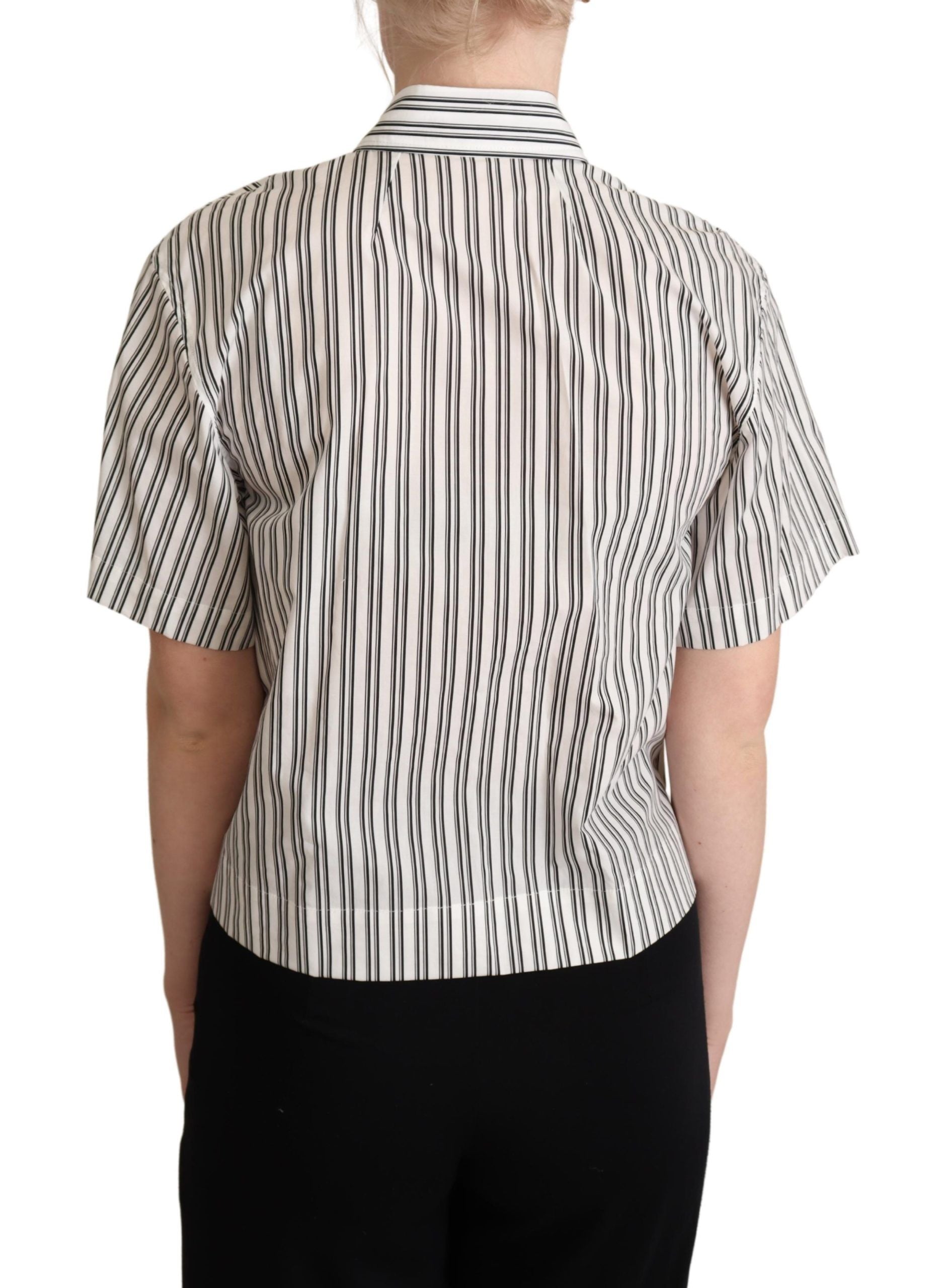 Dolce & Gabbana Elegant Striped Cotton Polo Women's Top