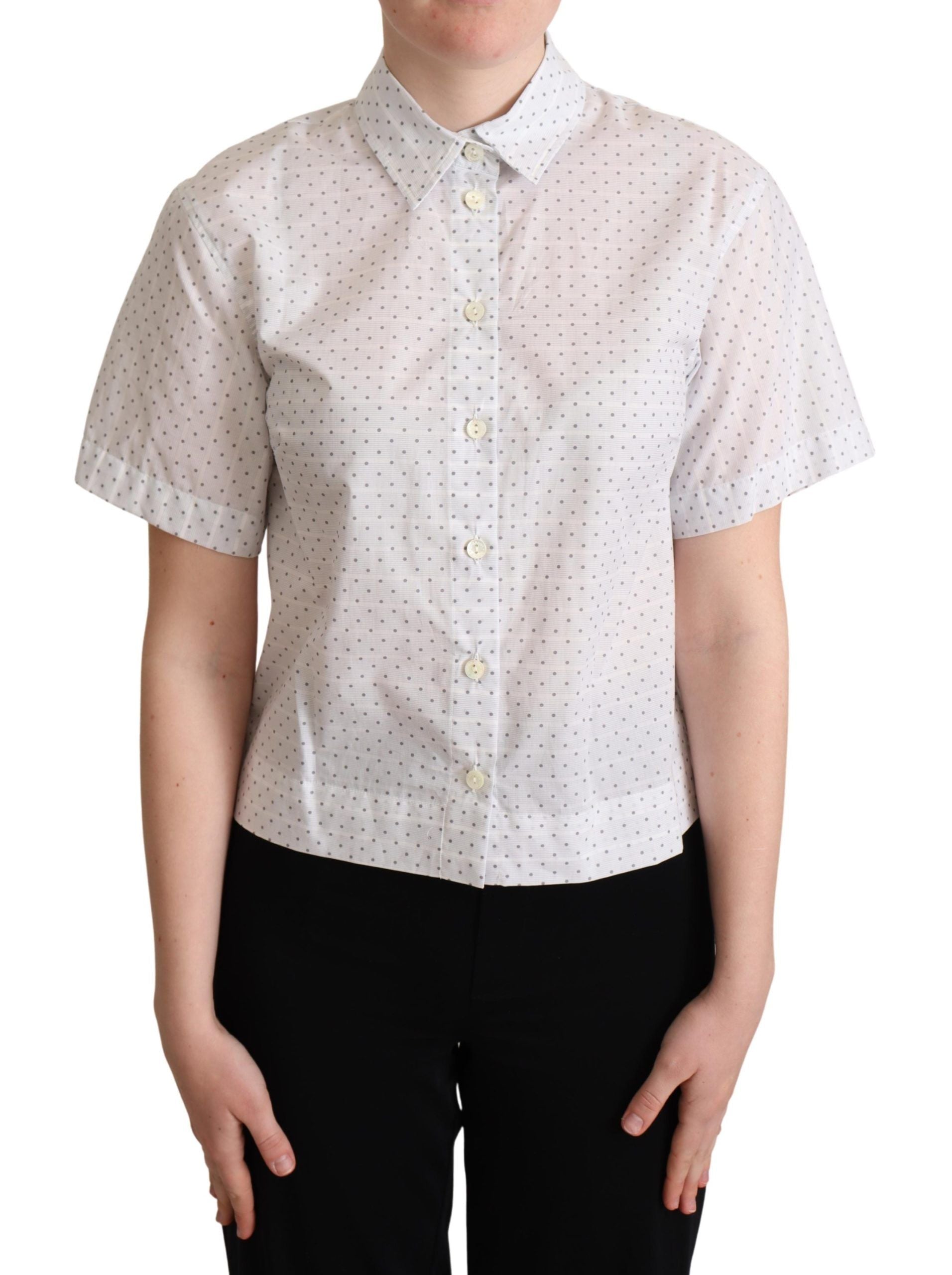 Dolce & Gabbana Elegant Polka Dot Cotton Polo Women's Top